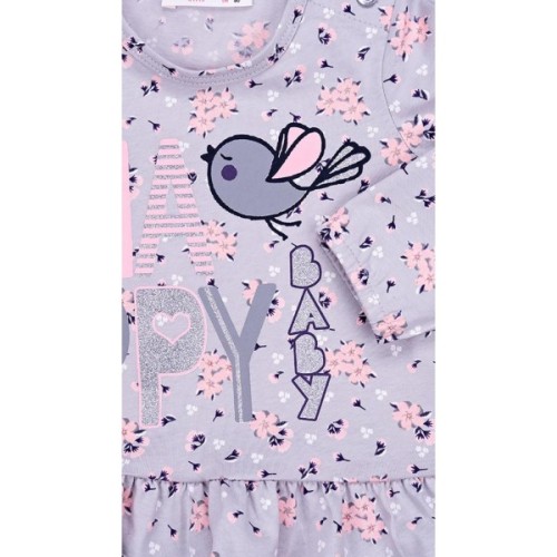 Кофта дитяча Breeze з пташкою "HAPPY" (10647-80G-gray)