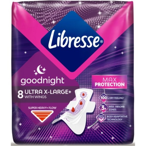 Гігієнічні прокладки Libresse Ultra Night extra wing 8 шт (7322540918281)