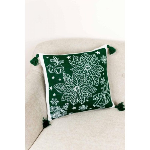 Наволочка Прованс декоративна в'язана Різдвяник зелений 45х45 (030170)