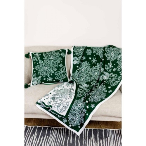 Наволочка Прованс декоративна в'язана Різдвяник зелений 45х45 (030170)