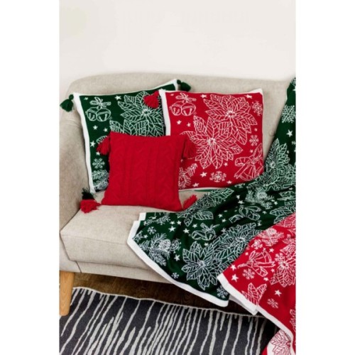 Наволочка Прованс декоративна в'язана Різдвяник зелений 45х45 (030170)