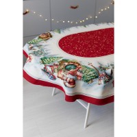 Скатертина Прованс гобеленова Різдвяне багаття овал 135х240 см (037414)