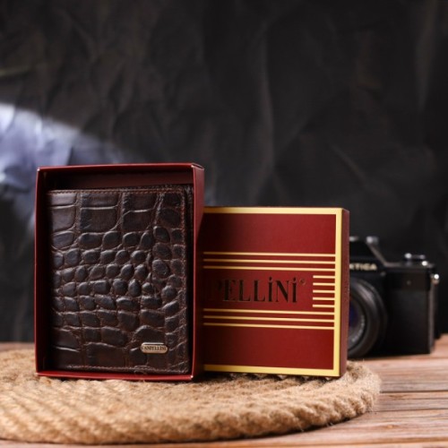 Портмоне Canpellini З натуральної шкіри Коричневе (21497)