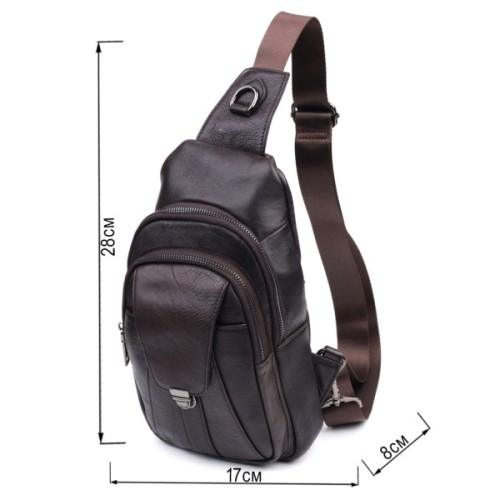 Сумка Vintage Чоловіча через плече з натуральної шкіри Коричнева (21306)