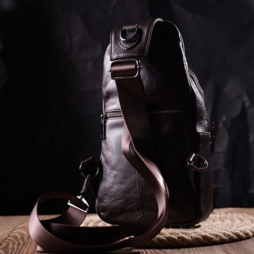 Сумка Vintage Чоловіча через плече з натуральної шкіри Коричнева (21306)