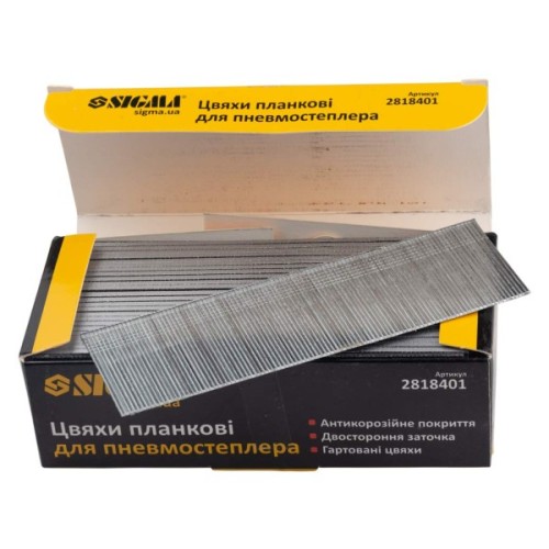 Цвяхи Sigma планкові 40x1.25x1мм для пневмостеплера 5000шт (2818401)