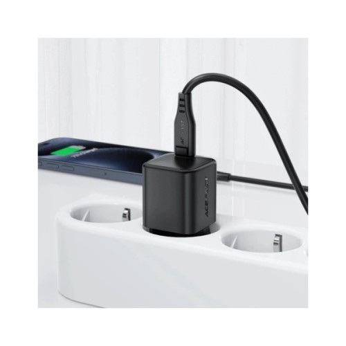 Зарядний пристрій Acefast A117 USB-C PD20W GaN black (6974316284987)