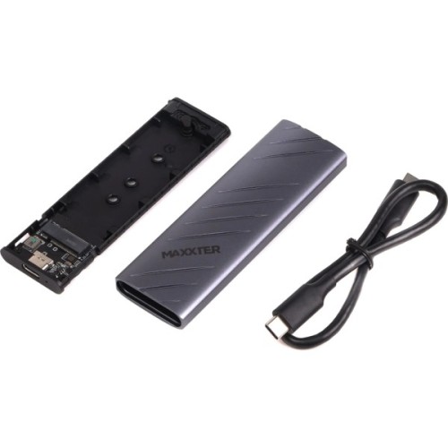 Кишеня зовнішня Maxxter USB-C USB 3.2 Gen2 M.2 NVMe PCI-E 10Gbps aluminum black (EHDE-2280S-01)