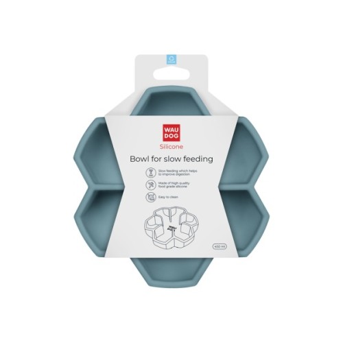 Універсальний посуд для тварин WAUDOG Silicone миска для повільного харчування 450 мл сіра (235311)