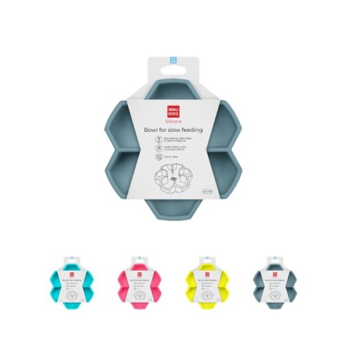 Універсальний посуд для тварин WAUDOG Silicone миска для повільного харчування 450 мл сіра (235311)
