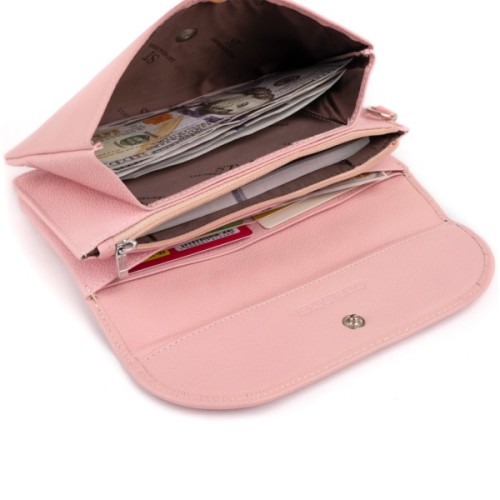 Гаманець ST Leather Зі шкіри Рожевий (19323)