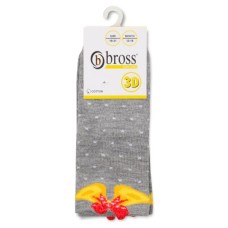 Шкарпетки дитячі Bross новорічні з дзвіночком (21248-6-12-gray)