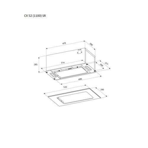 Витяжка кухонна Pyramida CX 52 (1100) SR GBL