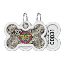 Адресник для тварин WAUDOG Smart ID з QR паспортом "Диво-жінка 2" кістка 40х28 мм (0640-1013)