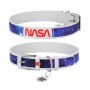 Нашийник для тварин WAUDOG Design з QR-паспортом "NASA21" Ш 12 мм Д 20-28 см білий (3602-0148-15)