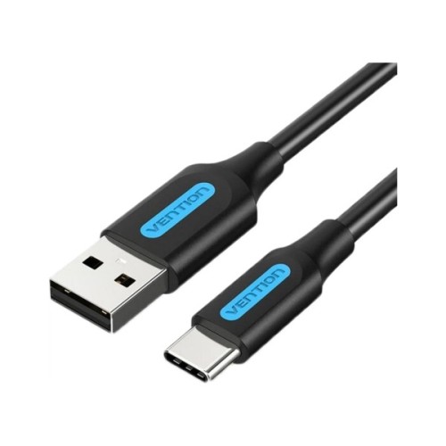 Дата кабель USB 2.0 AM to USB-C 1.5m 3A black Vention (COKBG)