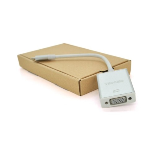 Перехідник USB-C M to VGA F 0.1m silver VEGGIEG (TV-S/W/01018)
