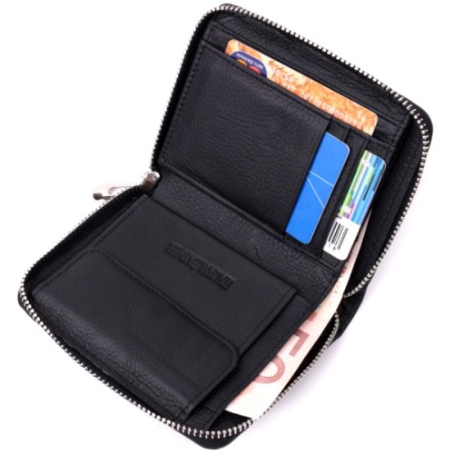 Гаманець ST Leather З натуральної шкіри Чорний (19488)