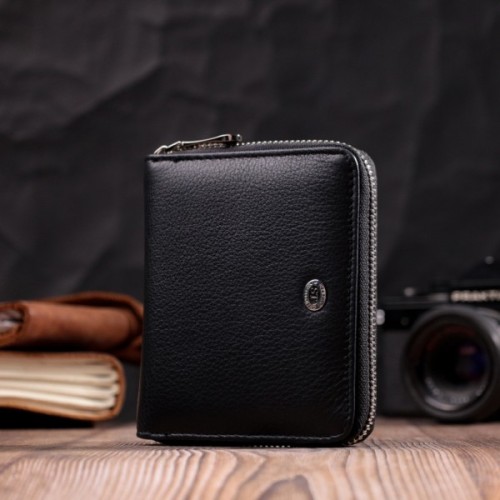 Гаманець ST Leather З натуральної шкіри Чорний (19488)