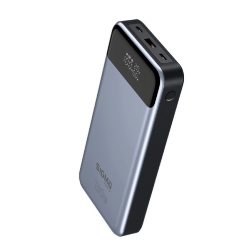 Батарея універсальна Sigma X-power SI30A7QLX 30000mAh, PD/130W, LED, cable 100w, silver (4827798479117)