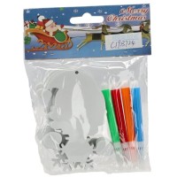 Ялинкова іграшка Chomik Комплект прикрас для розфарбовування 3 шт 10см та флома (5900779878952_1)