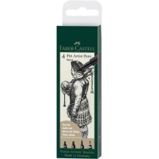 Лайнер Faber-Castell набір капілярних ручок Pitt Artist Pens Manga Black, (B, F, S, XS) колір чорний (32100)