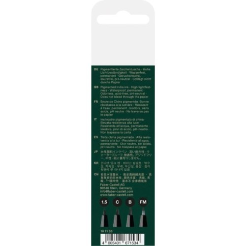 Лайнер Faber-Castell набір капілярних ручок Pitt Artist Pens Manga Black, (B, F, S, XS) колір чорний (32100)