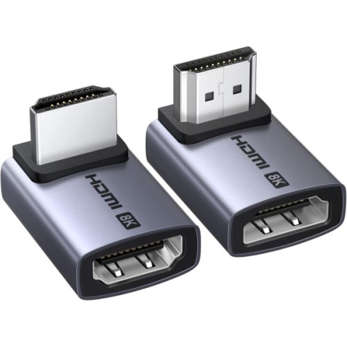 Перехідник HDMI M to HDMI F 8K60Hz 48Gbps 90° corner black Ugreen (85632)