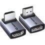 Перехідник HDMI M to HDMI F 8K60Hz 48Gbps 90° corner black Ugreen (85632)