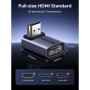 Перехідник HDMI M to HDMI F 8K60Hz 48Gbps 90° corner black Ugreen (85632)