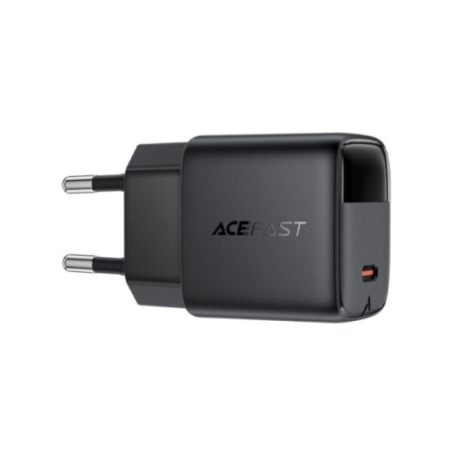 Зарядний пристрій Acefast USB-C 30W GaN with digital display black (6974316284444)