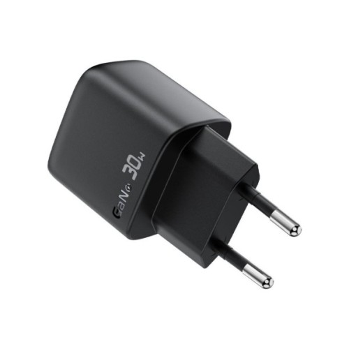 Зарядний пристрій Acefast USB-C 30W GaN with digital display black (6974316284444)