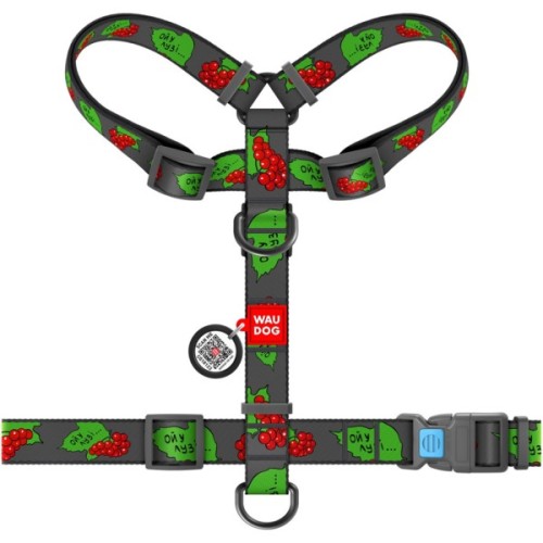 Шлея для собак WAUDOG Nylon з QR паспортом анатомічна H-подібна "Калина" L (5160-0228)