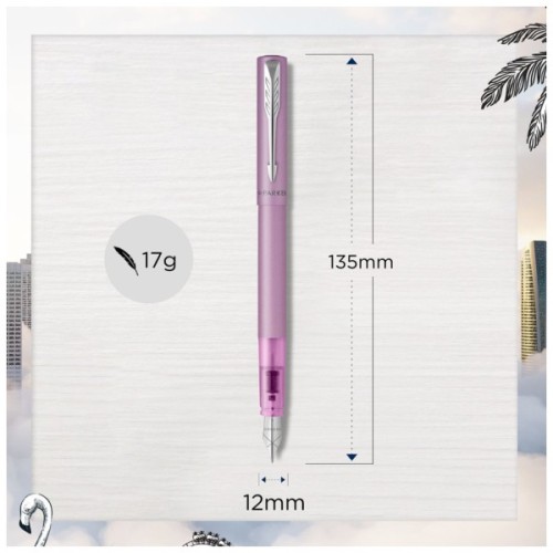 Ручка пір'яна Parker VECTOR 17 XL Metallic Lilac CT  FP M (06 412)