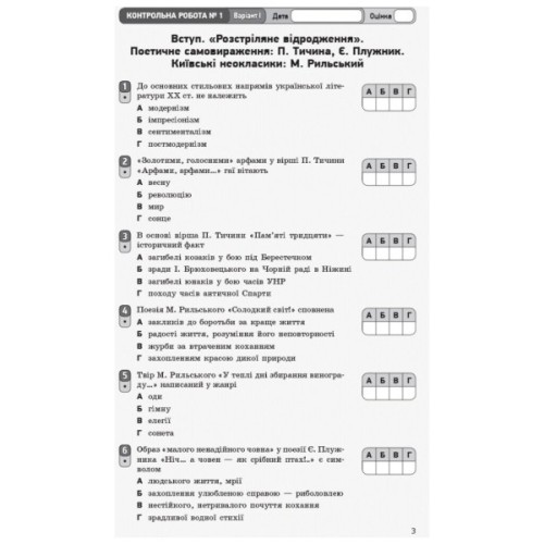 Робочий зошит Українська література. 11 клас - В.В. Паращич, О.Я. Загоруйко Ранок (9786170956736)