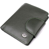 Гаманець ST Leather З натуральної шкіри Зелений (23070)