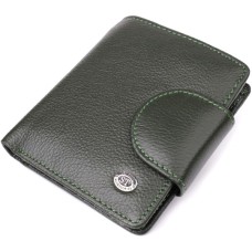 Гаманець ST Leather З натуральної шкіри Зелений (23070)
