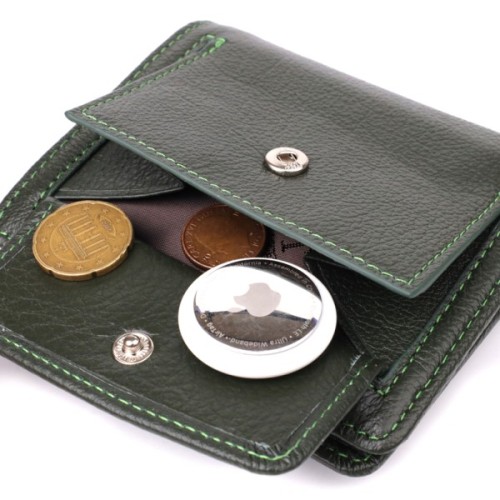 Гаманець ST Leather З натуральної шкіри Зелений (23070)
