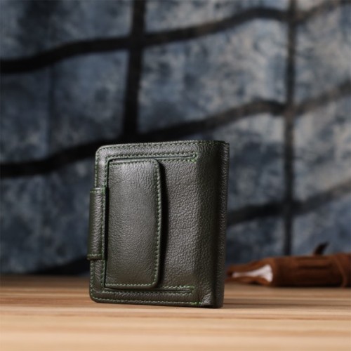 Гаманець ST Leather З натуральної шкіри Зелений (23070)