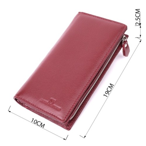 Гаманець ST Leather З натуральної шкіри Бордовий (22534)