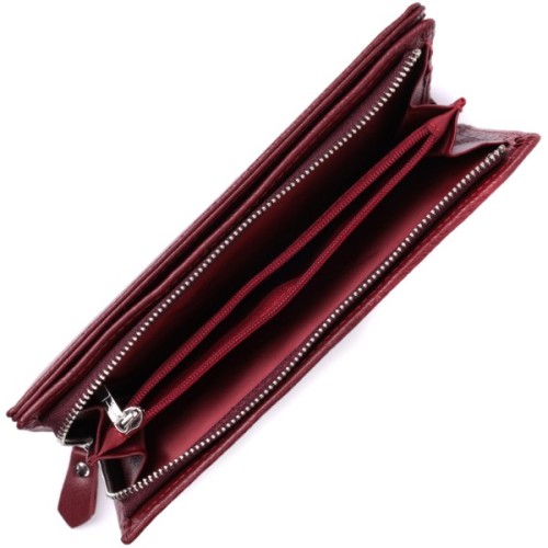 Гаманець ST Leather З натуральної шкіри Бордовий (22534)