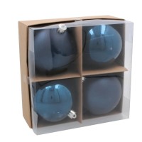 Ялинкова іграшка Chomik пластикові кульки 4 шт, 10 см, сині (5900779893917_1)