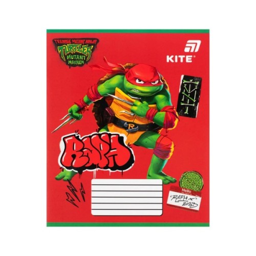 Зошит Kite Ninjia Turtles, 12 аркушів, коса лінія (NT26-235)