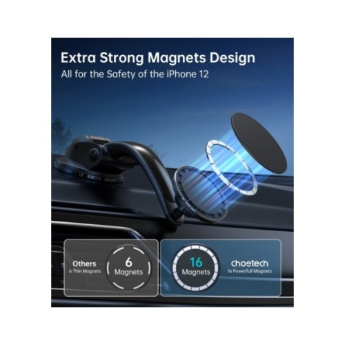 Універсальний автотримач Choetech з магнітним кріпленням на скло або торпеду (AT0005-BK)