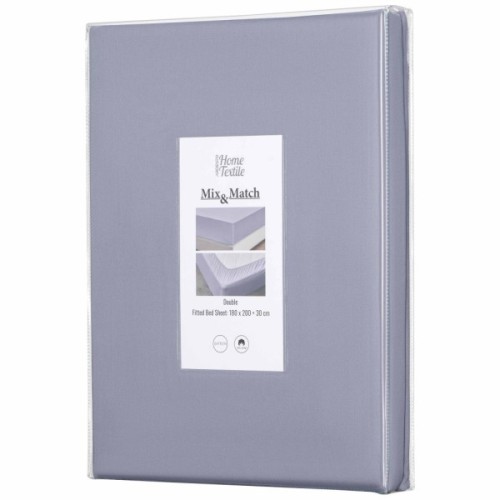 Простирадло Ardesto на резинці Mix&Match, 100% бавовна, сатин сірий 180х200+30 см (ART1820FSF)