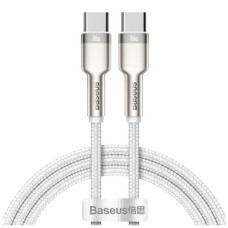 Дата кабель USB-C to USB-C 1.0m 100W metal white Baseus (CATJK-C02)