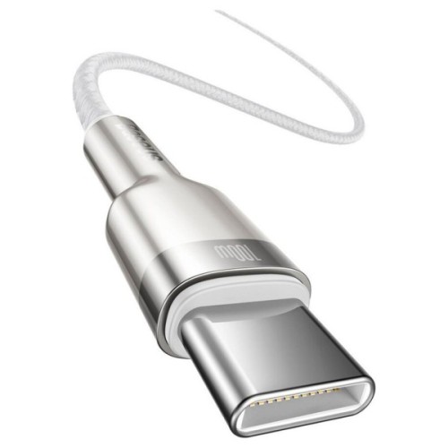 Дата кабель USB-C to USB-C 1.0m 100W metal white Baseus (CATJK-C02)