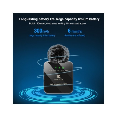 Мікрофон Puluz PULUZ 2 TX + 1 RX Wireless black (PU3154B)