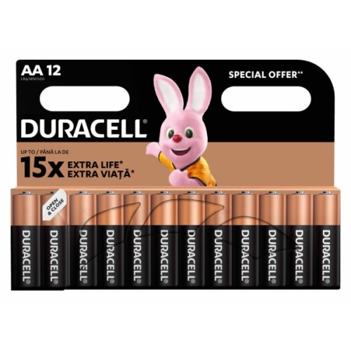 Батарейка Duracell AA лужні 12 шт. в упаковці (5000394006546 / 81551275)