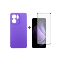 Чохол до мобільного телефона Dengos Oppo Reno 13F 4G Case Carbon + 2 Glass (Purple) (DG-CTG2P-23)